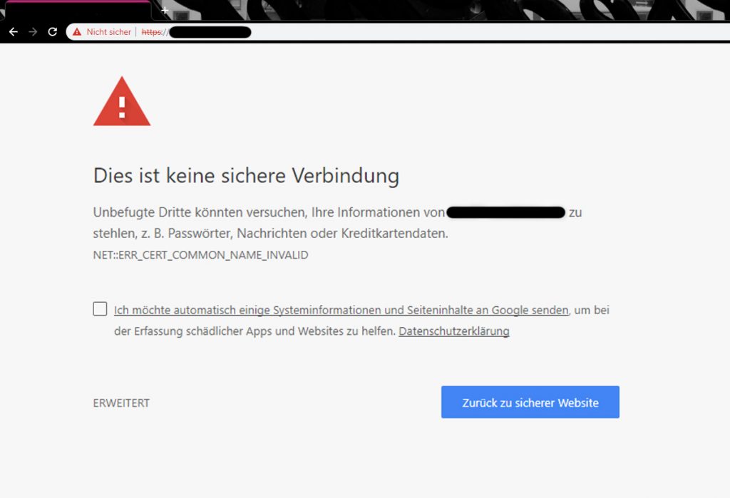 Unsichere Website